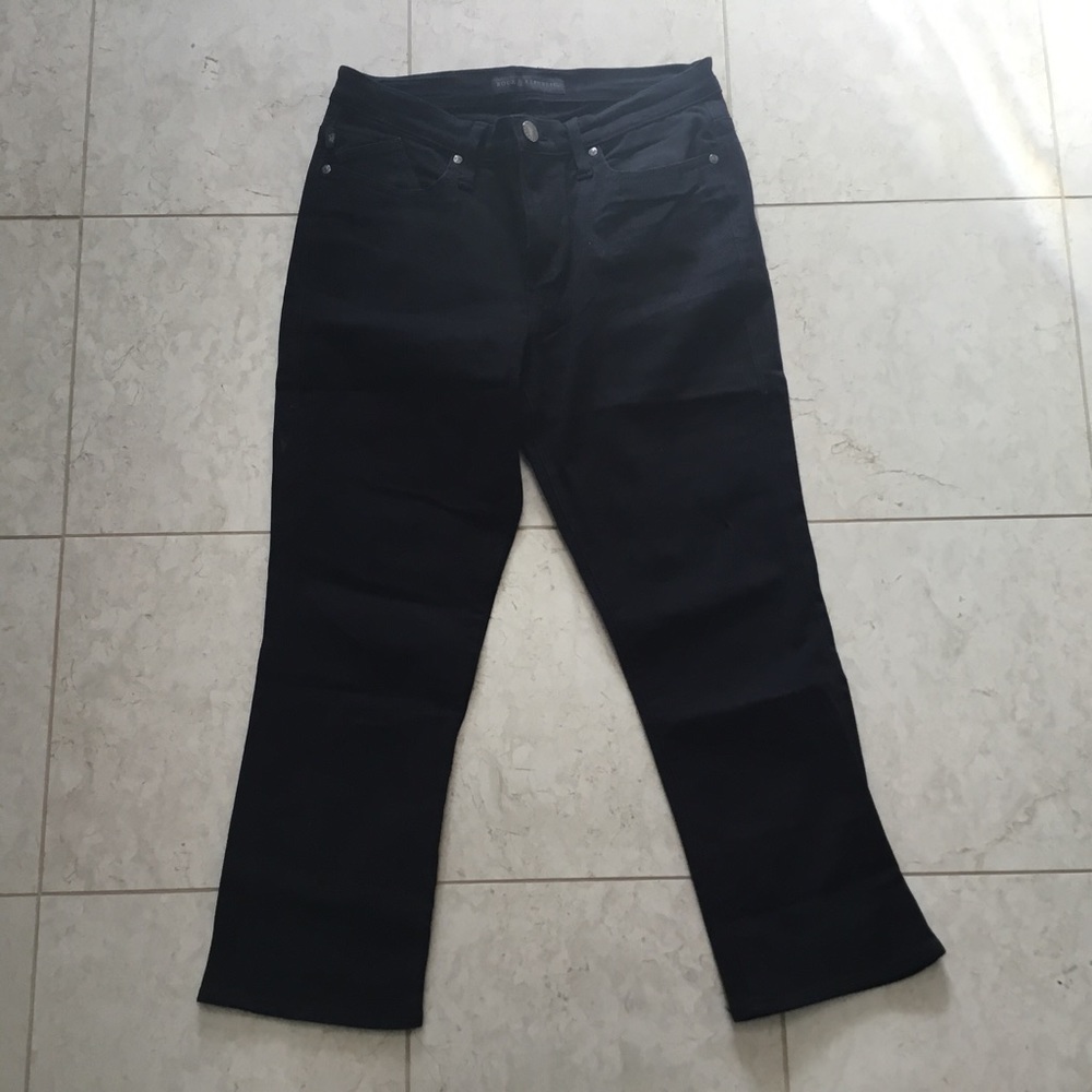 3/$15 ROCK & REPUBLIC black Kendall crop denim jean 8